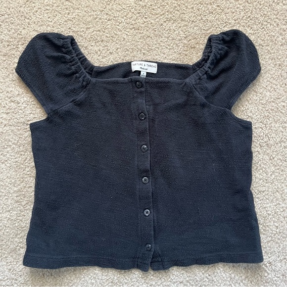 Madewell | Texture & Thread Button-Front Top - Picture 2 of 7